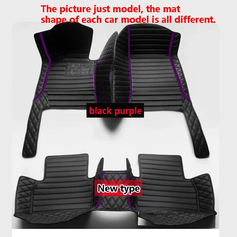 Car Floor Mats For Peugeot 206CC 206 CC T16 2000~2008 Leather Mat Carpets Rugs Protective Pad Set Interior Parts Car Accessories