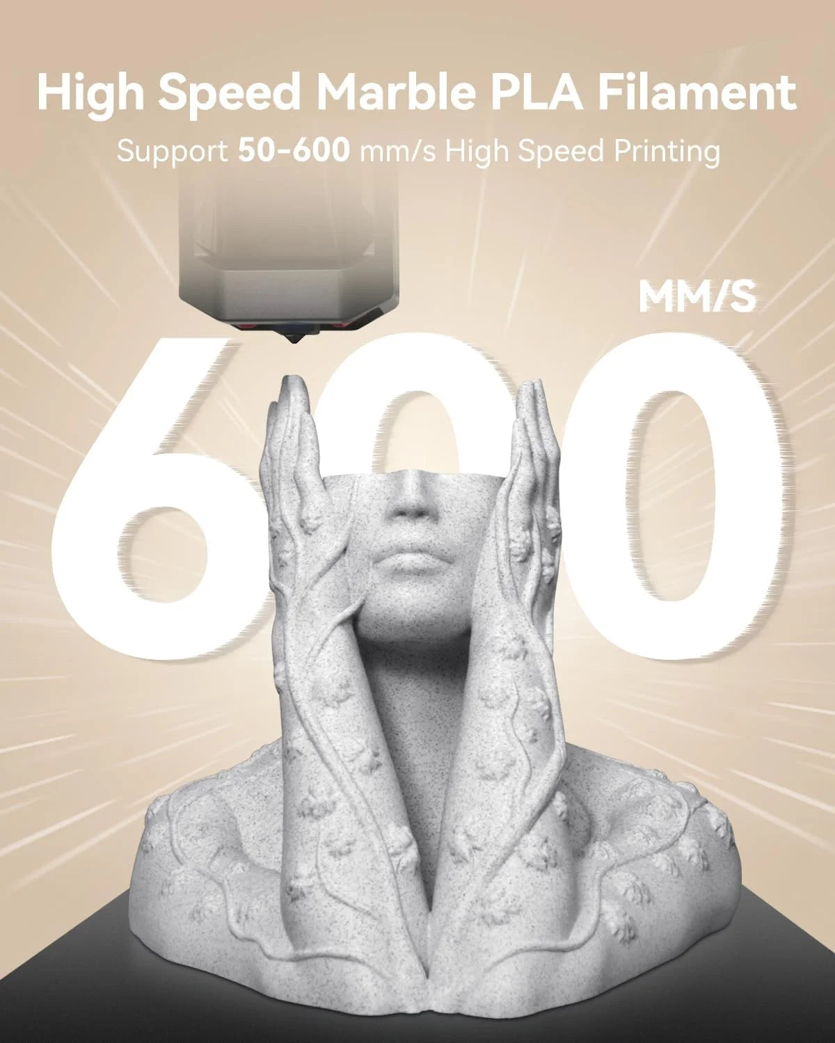 JAYO 5Rolls 3D High Speed Marble PLA/HS Matte PETG/HS PLA Filament 600mm/s High Speed 3D Printer Non-toxic Filament 1.1KG/roll