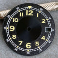 Tandorio 29mm Black/Green Arabic Numer Green Luminous Sterile Date Watch Dial fit NH34 NH35 NH36 NH38 Movement Watch Repair Tool
