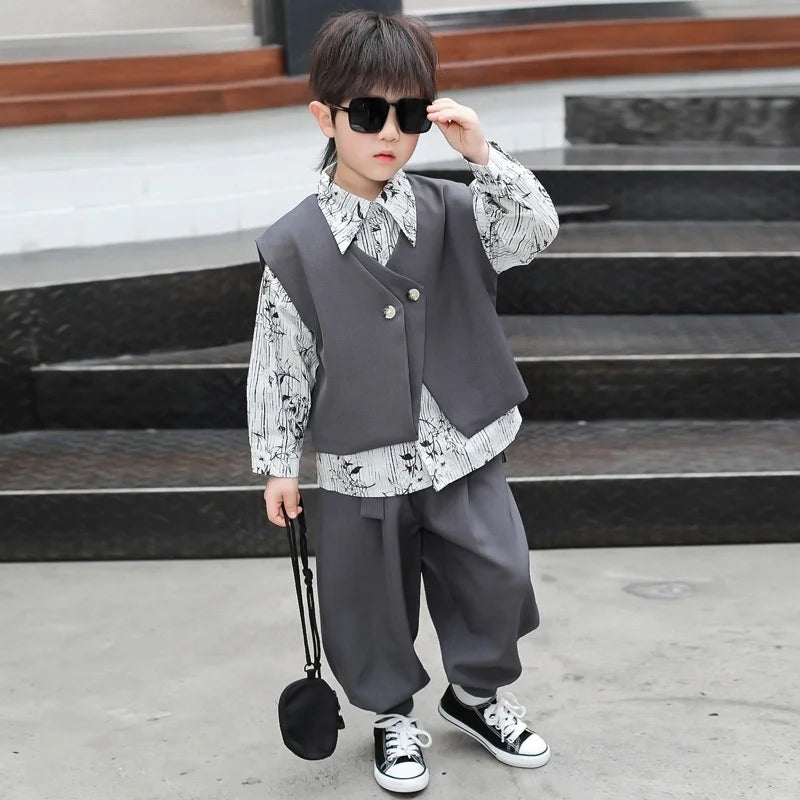 Boys 2026 Top + Pants Two-piece Set of Spring and Autumn New Products Children Children's Top and Bottom Clothes Set KidsOutfits