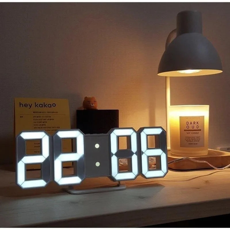 LED Digital Alarm Clock Wall Hanging With 3D Display Date Temperature For Home Kitchen Office Decoration Clocks Decor