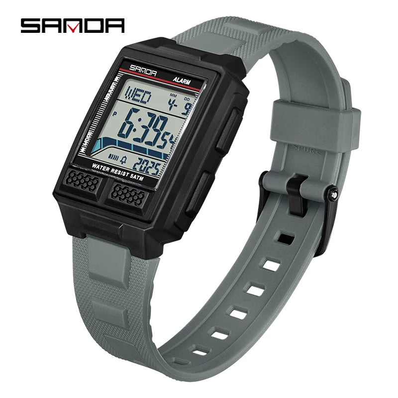SANDA 2212 Fashion Electronic Watch Alarm Clock Luminous Calendar Water Resistant Shockproof Sports Digital Watches for Man