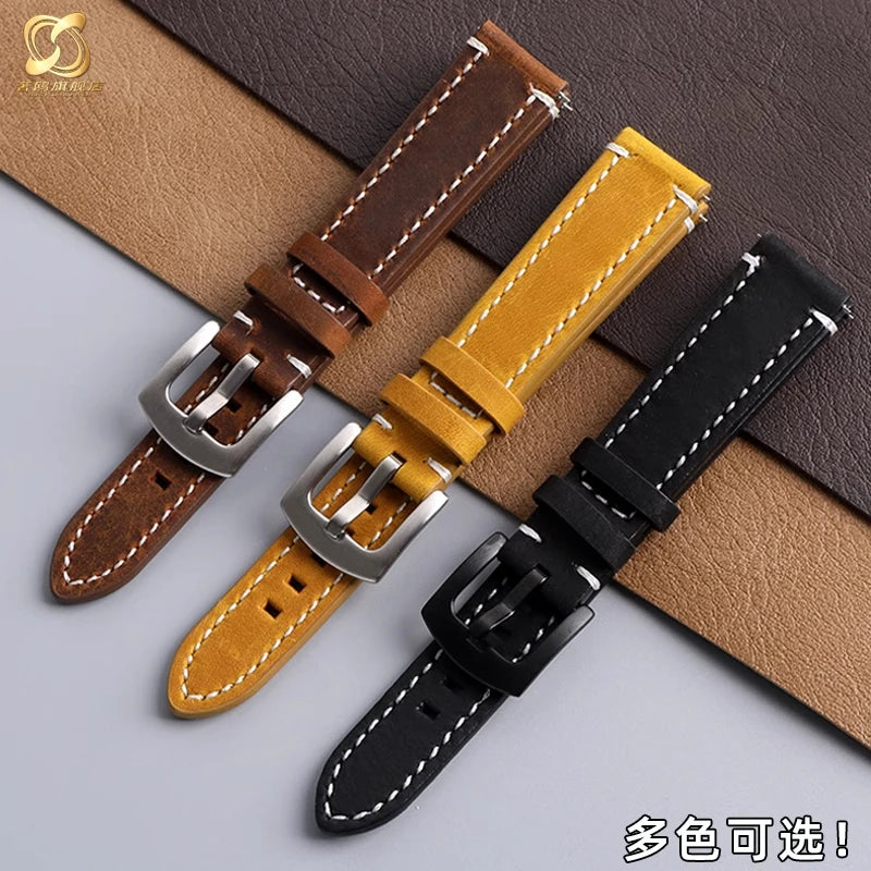 Cowhide Watchband For Casio A158 A168 f91w AE-1200WHD/A159/A169 AE1200 Watch Strap Quick release Soft Bracelet men accessories