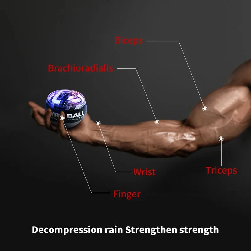 LED Gyroscopic Power Wrist Ball Self-starting Gyro Ball Gyroball Arm Hand Muscle Force Trainer Exercise Strengthener