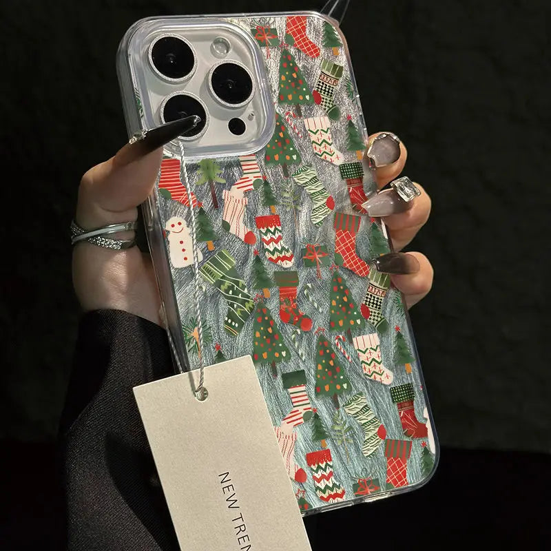 Christmas Tree Phone Case for iPhone 17 Pro 16 16e 15 14 13 12 11 Pro Max iphone Air Shockproof Bumper Cover Funda