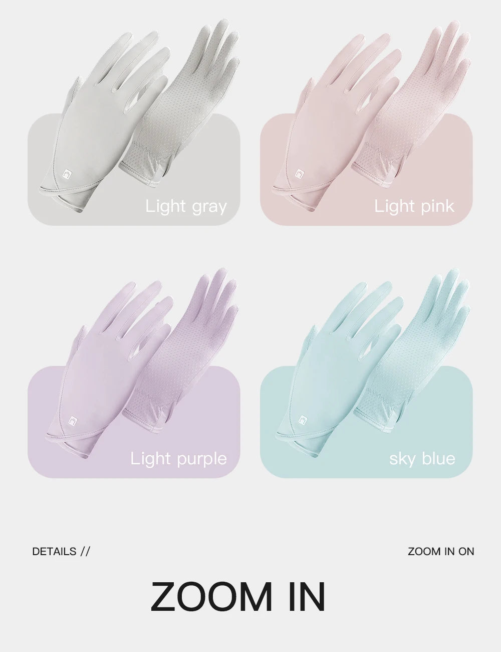 Sunscreen gloves Thin Ice Silk Women's for Women and Men Driving Electric Motorcycles Fishing UV Protection, Anti Slip,ventilate