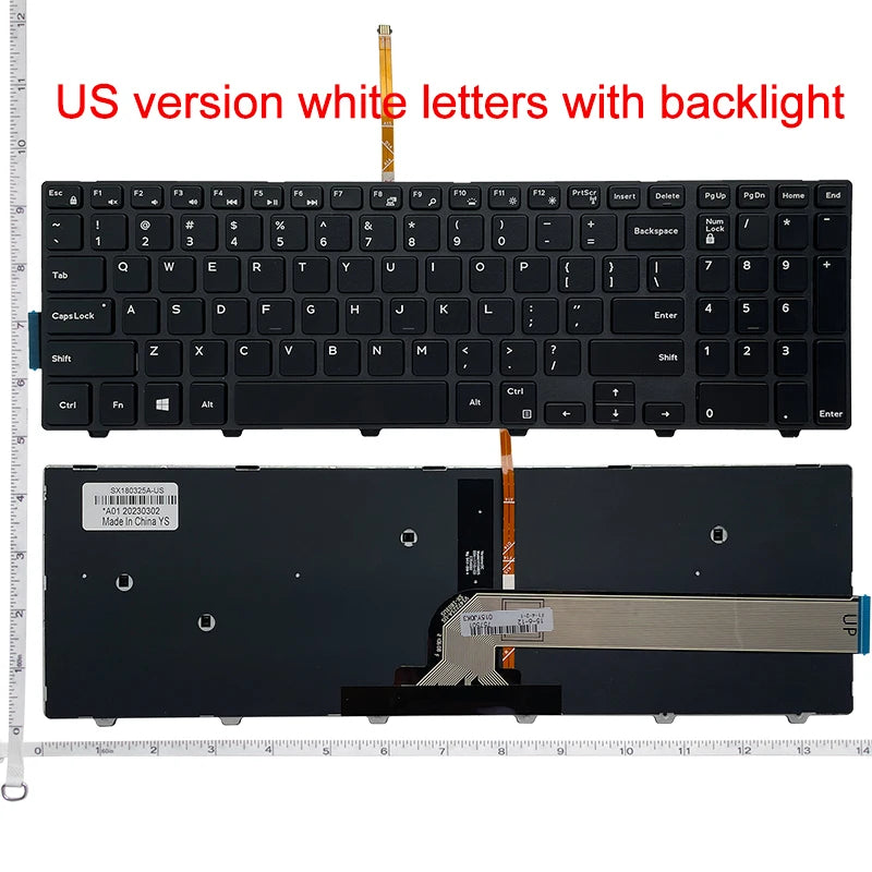 US/UK/RU/SP/FR/BR Laptop Keyboard For Dell Inspiron 15 5547 7557 7748 17 7559 5748 5749 5755 5758 5759 P39F P51F P57F P26E