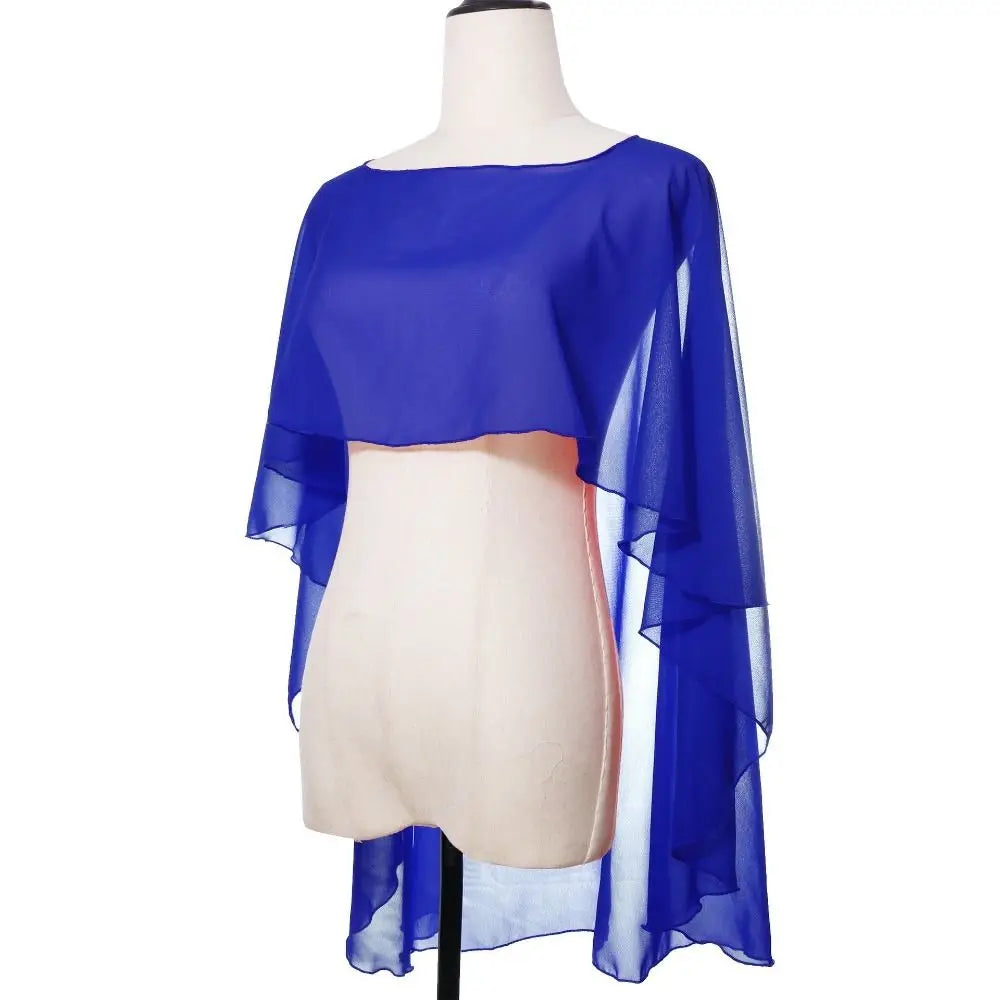 New Fashion Soft Wedding Capes Long Solid Color Chiffon Shrug Sunscreen Wraps Womens Ladies