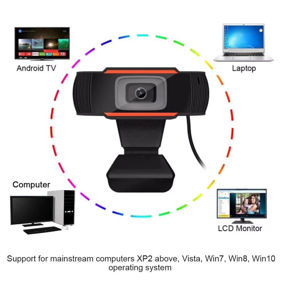 2K 1080P Full HD Computer Web Camera PC Webcam with Microphone USB Plug Autofocus for  Live Video Call Living Conference Camera
