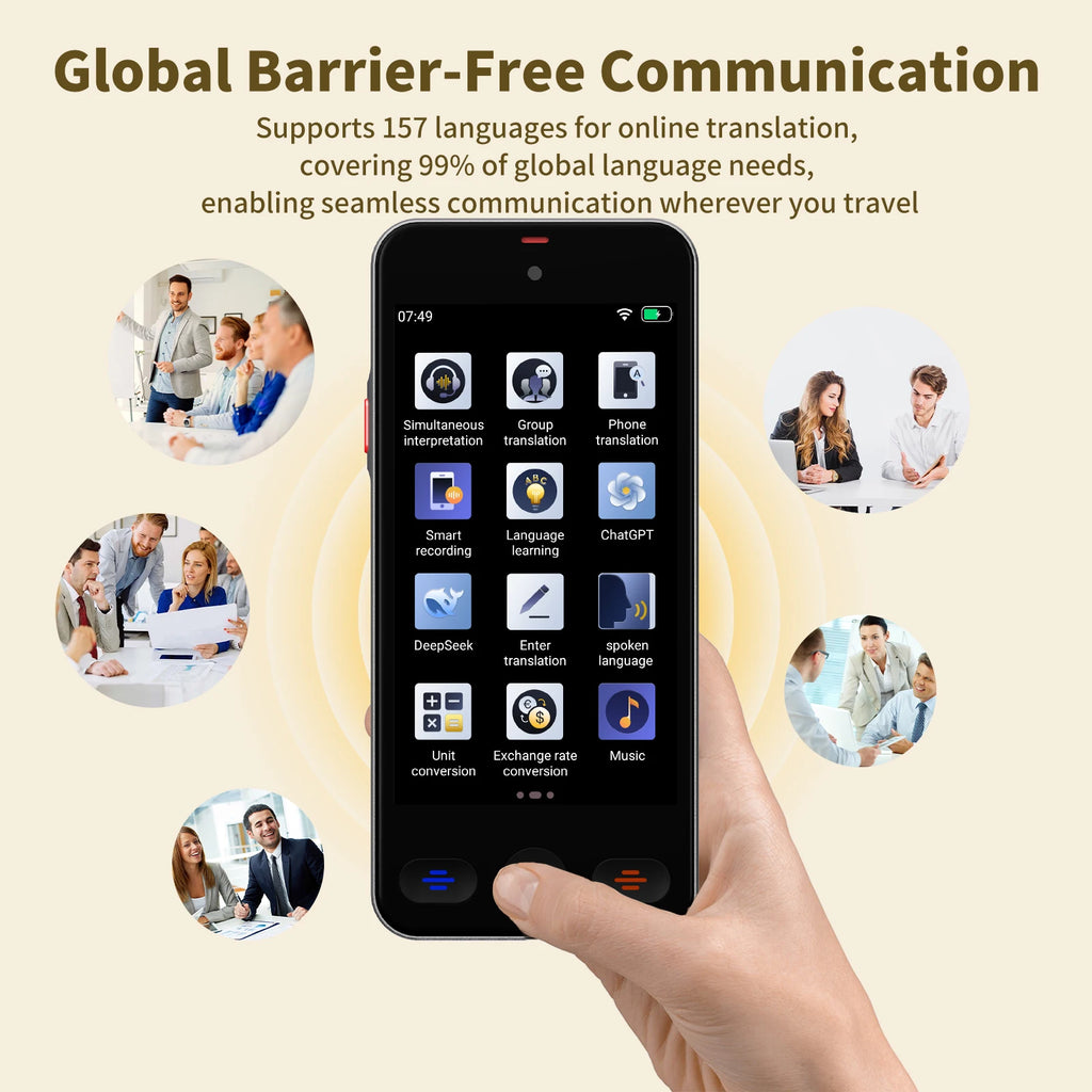 Language Translator Offline Voice Photo Translation WiFi Portable Translator 142 Languages Translator Device for Travel Business