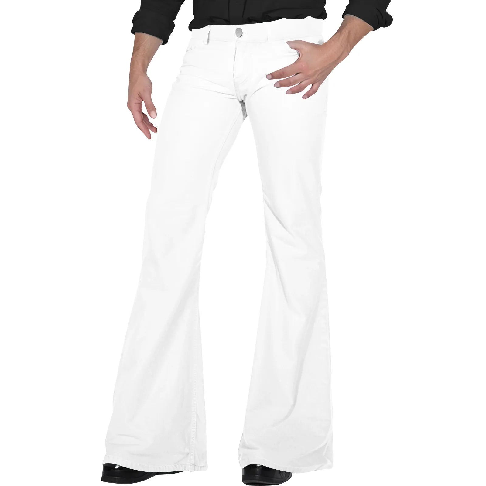 Men's fashion Retro Disco Flared Pants Loose Stretch Vintage Trousers Fit Flared Comfortable Retro Stretch Twill Men's Trousers