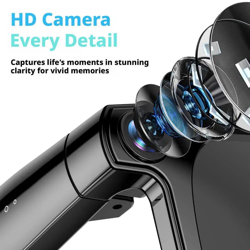 AI Glasses Smart Wearable 12 Megapixel Camera Video For Travel Recording 2K HD Hands Free Photo Capture Carry Gadget Tools