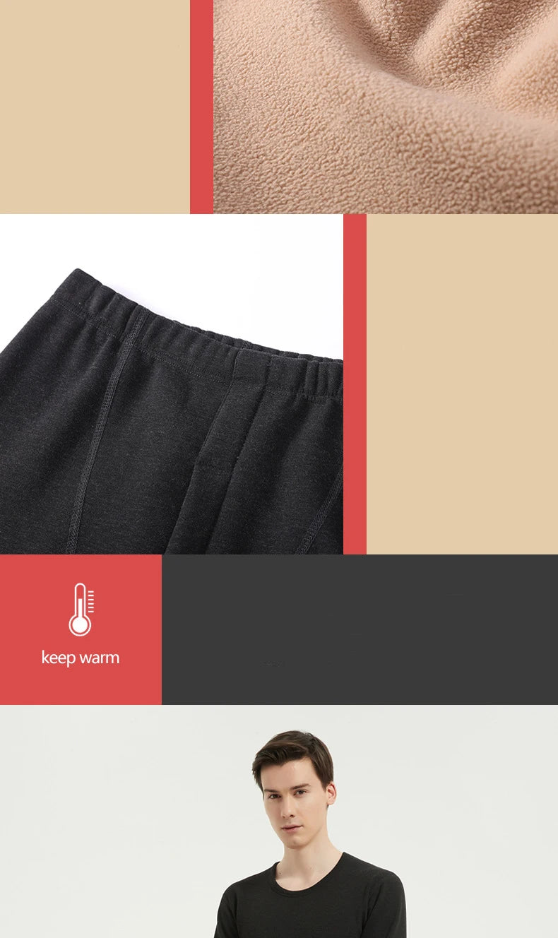 Winter Thermal Underwear Set Men Women Thickened Keep Warm for Cold Weather Long Sleeve Thermos Underwear Bottoming Top Pants