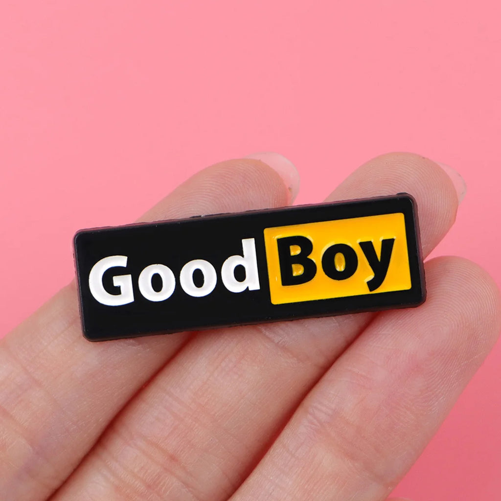 "GOOD BOY" Enamel Pin Cute Cartoon Brooch Pines Lapel Pins Badge on Backpack Clothing Accessories Funny Jewelry Friends Gift
