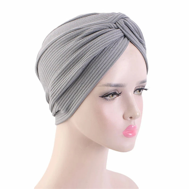 New Women Velvet Turban Hat Muslim Twist Solid Color Hijab Chemo Cap Head Wrap Headscarf Beanies Bonnet Headscarf Turbante Mujer