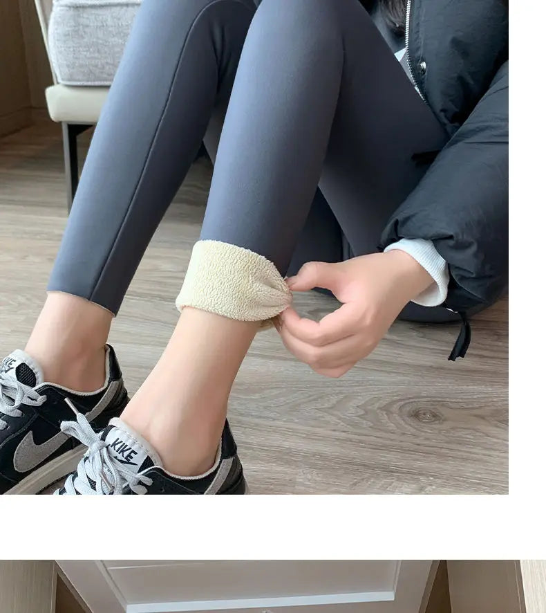 Autumn Winter Lamb Wool Shark Pants Outwear High Waist Fitness Legging Feminina New Warm Thick Velvet Seamless Leggings Women