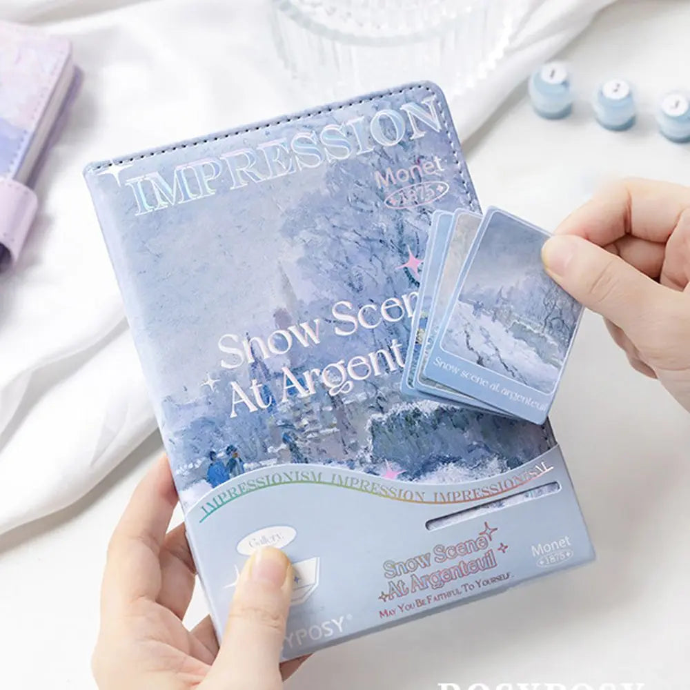 Office Supplies Oil Painting Landscape Magnetic Buckle School Stationery Scenery Notebook Handbook DIY Scrapbook Notepad