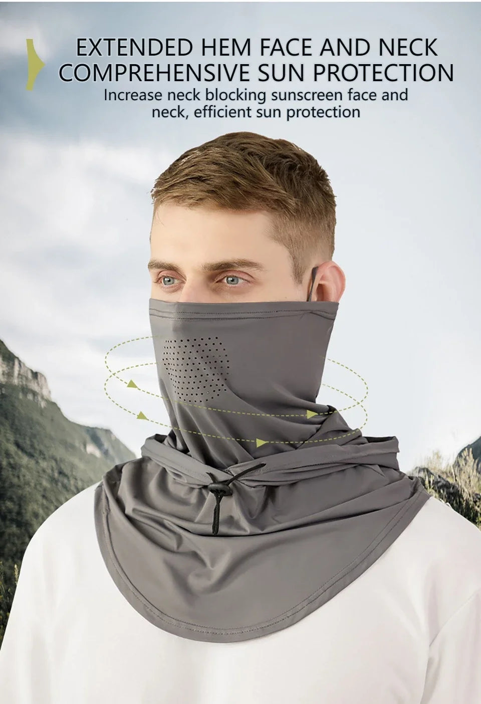 Full Face Mask Sun Protection Windproof Hat Motorcycle Riding Sports Cap Neck Protect Outdoor Sunscreen Breathable Fishing Mask