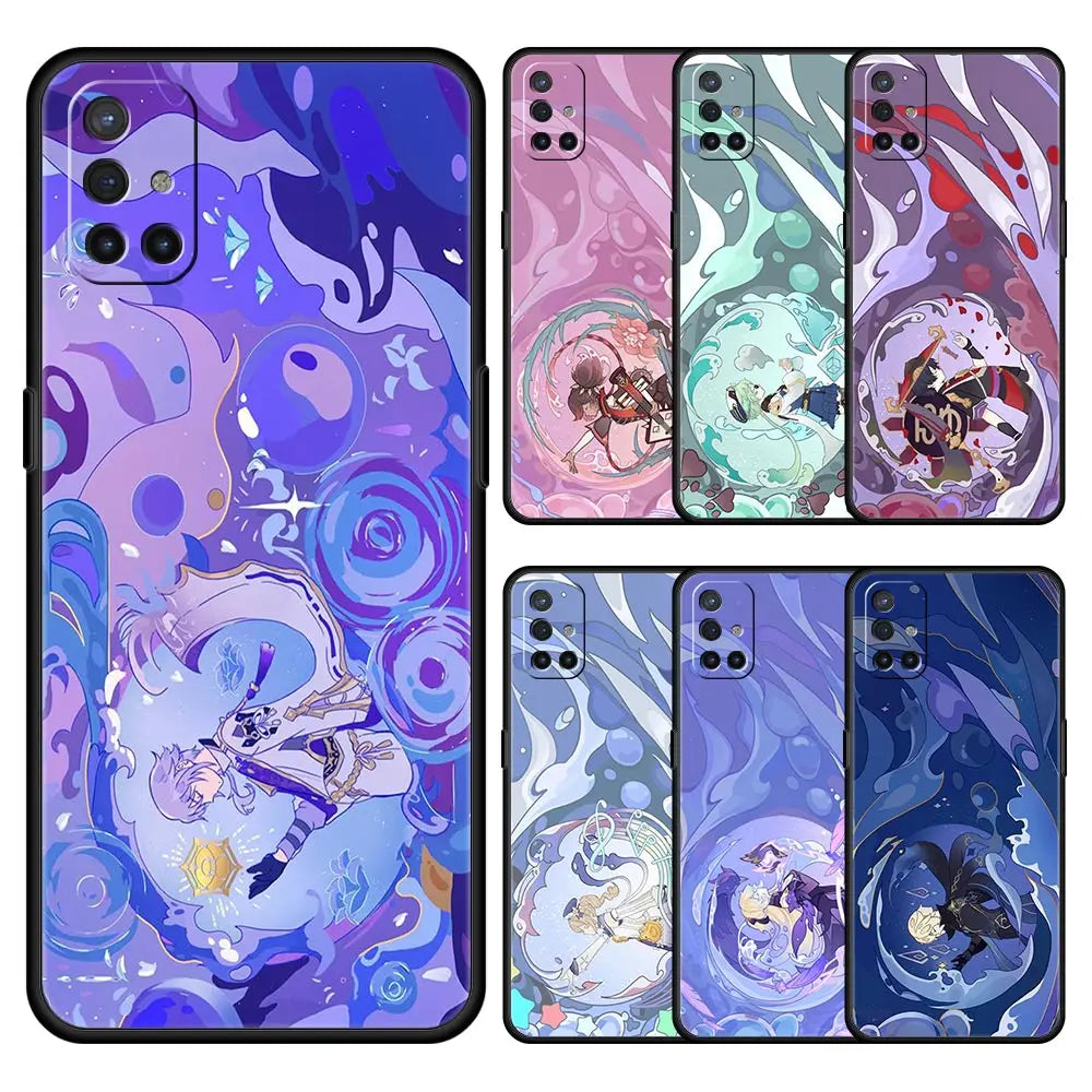 Genshin Impact Cartoon Logo Phone Case For OnePlus 10 9 Pro 9T 10R 9R 9RT 8T 8 7 6T 7T Nord 2T CE 2 5G N200 N10 N100 Black Cover