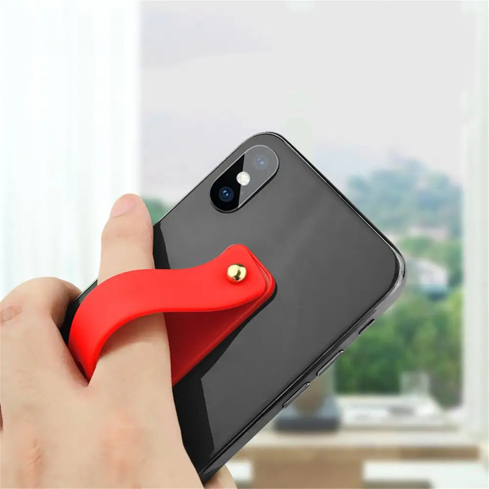 Fashion Phone Holder  Silicone Phone Hand Band Holder Finger Ring Push Pull Grip Stand Candy Color Bracket