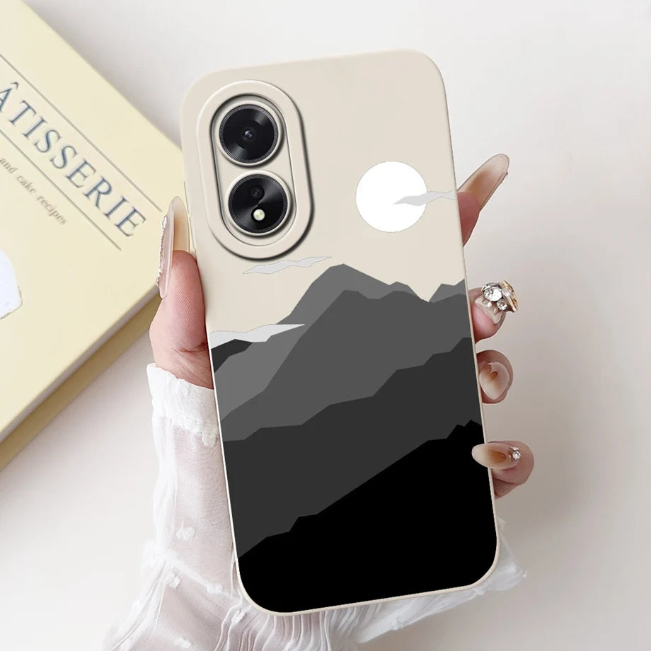 For Oppo A38 CPH2579 Phone Case New Fashion Soft Matte Silicone Rabbit Flower Goothic Style Capa For Oppo A18 CPH2591 Back Cover
