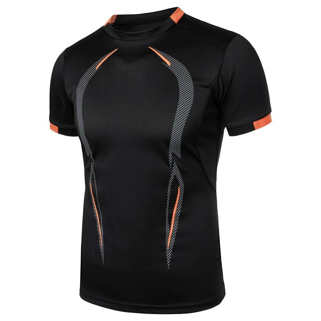 Summer men's fitness sports training Breathable short sleeve quick drying clothes men's sports fashion short sleeve T-shirt