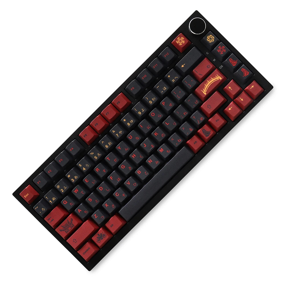 GMK Higanbana Cherry Profile Keycaps PBT 129 Keys Five Side Dye-Sub Keycaps for 61/64/87/104/108 Mx Switch Mechanical Keyboard
