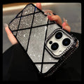 Luxury Diamond Case for iPhone 16Pro 15Pro Max Rhombus Transparent Plating Soft Silicone Cover for iPhone 15 16 13 12 14 Pro Max