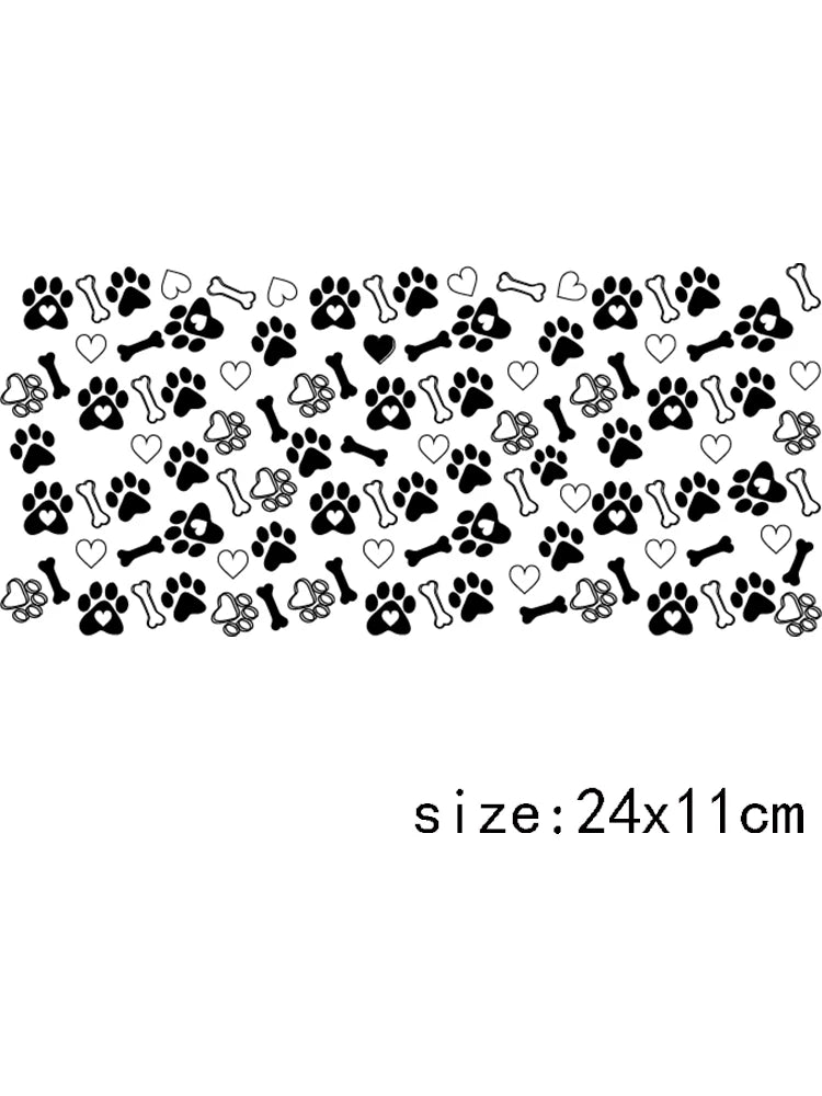 1PCS Cartoon Cute Dog Design UV Transfer Sticker For 16oz Cup Wrap Custom Label DIY Logo Self Adhesive Dog Uv Dtf Stickers
