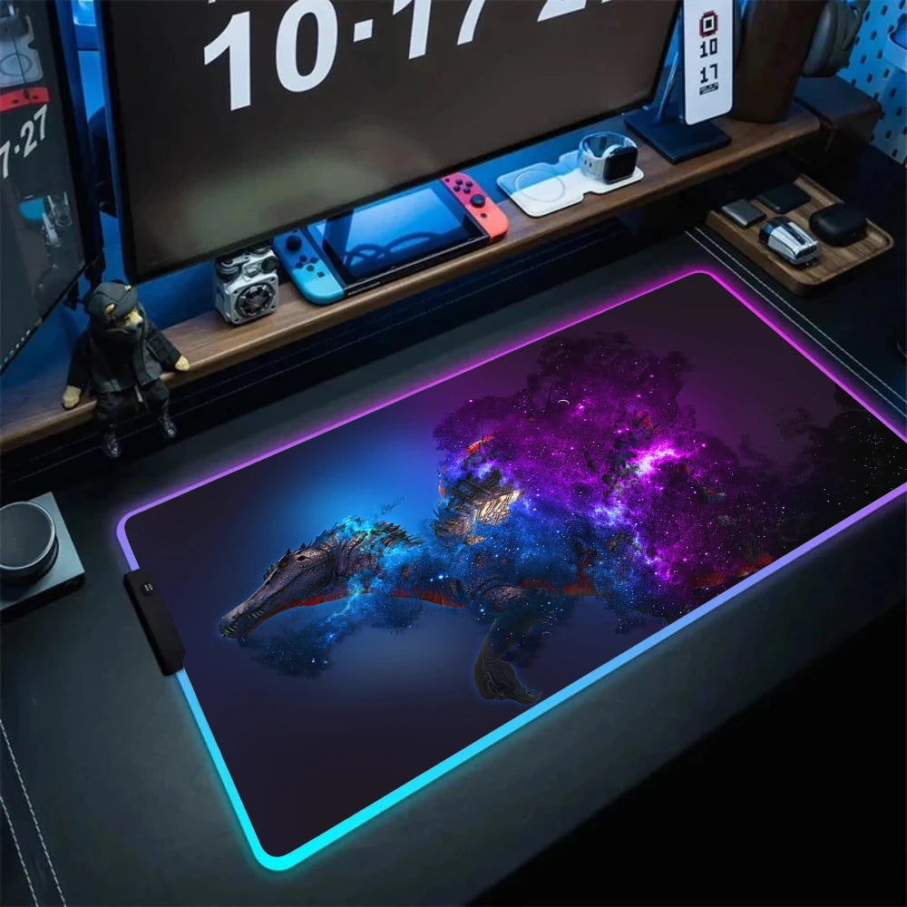 ARK Survival Evolved RGB Mouse Pad Game Mousepad Gaming Table Carpet Gamer Computer Desk Mat Rubber No-slip Dinosaur Mouse Mat