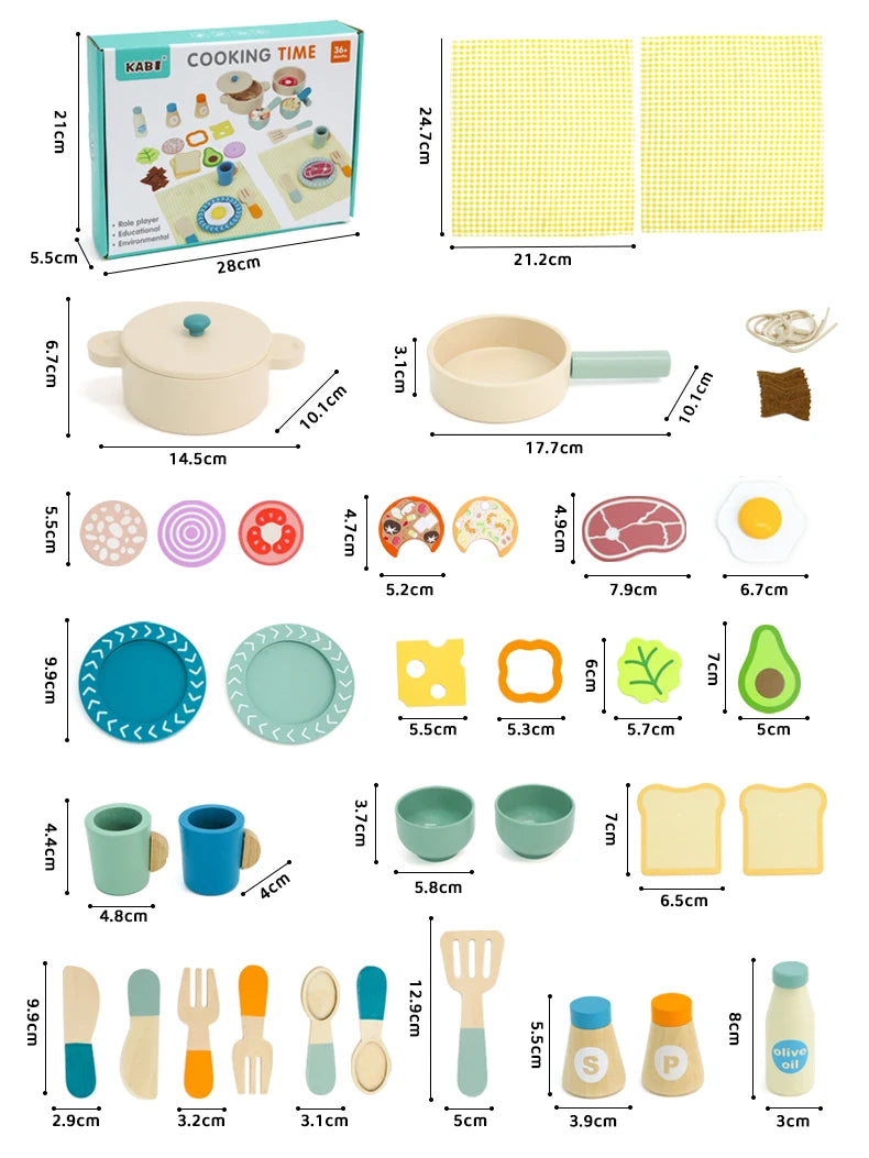 wooden Kitchen toy wooden tableware Food Sets toy  role play Educational Cosplay preschool gifts for kids Kitchen Accessories
