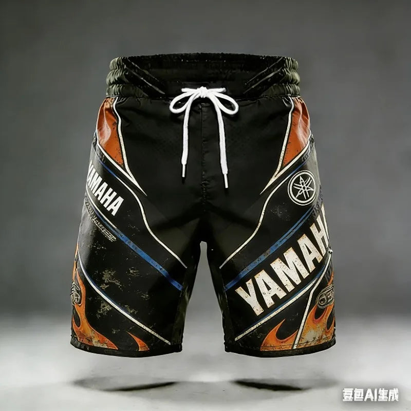 2026 Summer New Yamaha Trend Fashion Sports Outdoor Fitness Shorts  Men Women Large Casual Motorcycle Riding Shorts