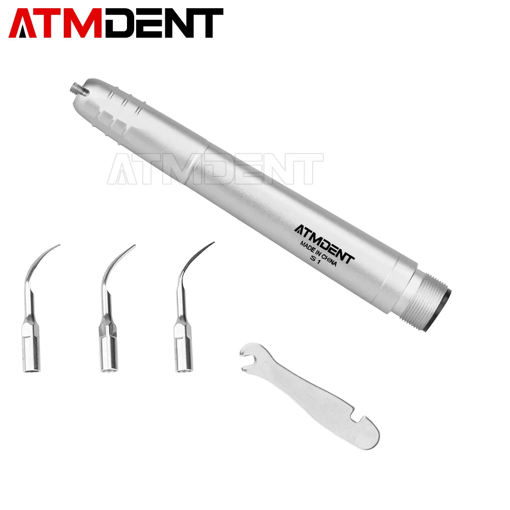 Dental Ultrasonic Air Scaler with 3 Tips Tooth Calculus Remover Cleaning Tool Handpiece Whiten Tooth Cleaner Dentist Lab