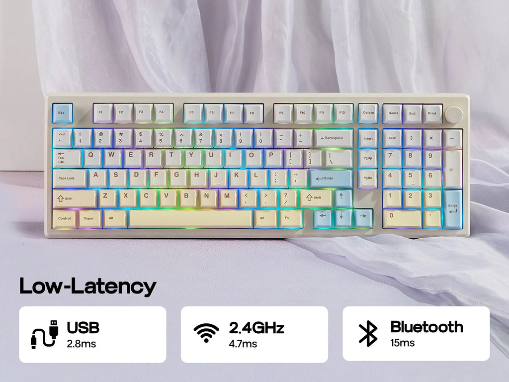 EPOMAKER Galaxy100 Lite QMK/VIA 96% ANSI US Layout Gasket Hot-Swap Wired/2.4GHz/BT Wireless 1800 Aluminum Mechanical Keyboard