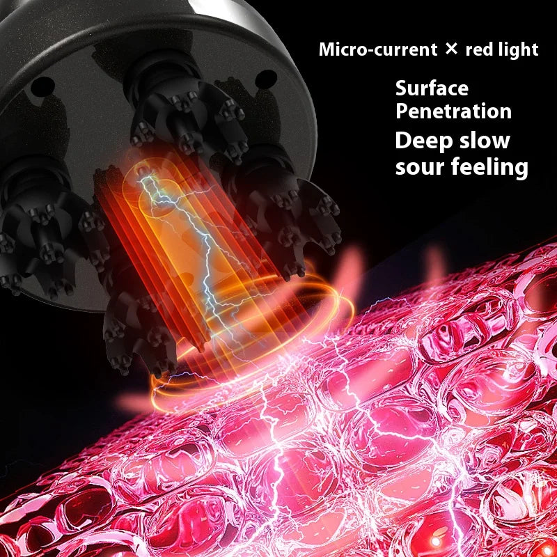 Electric Silicone Scalp Massager Vibration Kneading Head Massager Waterproof Handheld Hair Growth Stimulator Tool