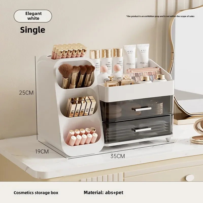 Cosmetics Storage Box Household Dressing Table Advanced Sense Large Capacity Lipstick Skin Care Compartment Shelf