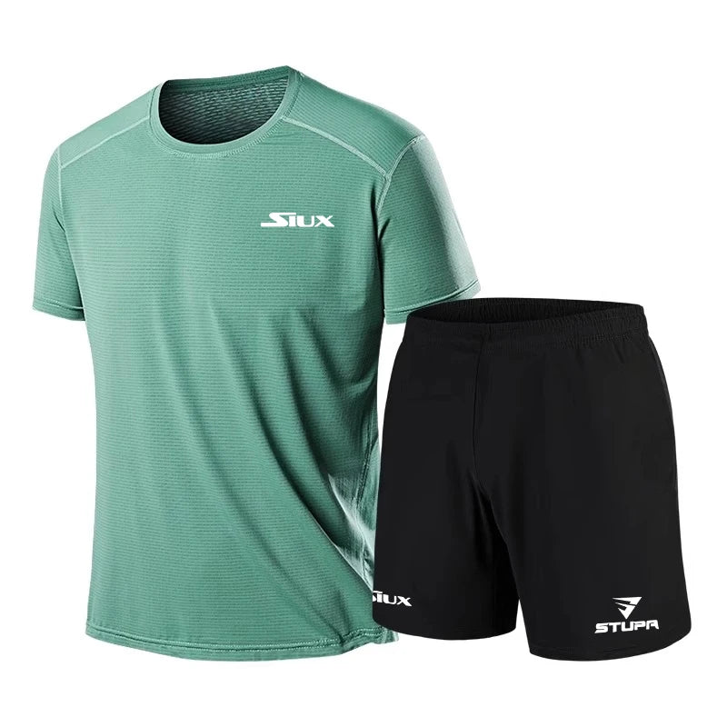 Summer Fashion Casual Brand Men's Sportswear Breathable Quick-drying Shirt, Shorts, Two-piece Set Of New Tennis Training Clothes