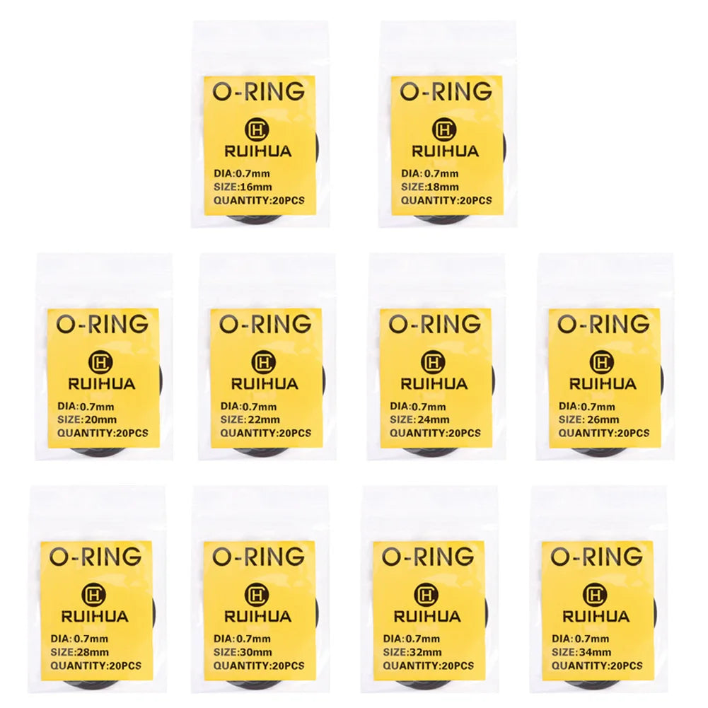 200pcs Waterproof 0.5mm/0.6mm/0.7mm O-Ring Watch Back Seal Cover Mini Rubber Washer O-Ring Watch Gaskets Watch Repair Tools