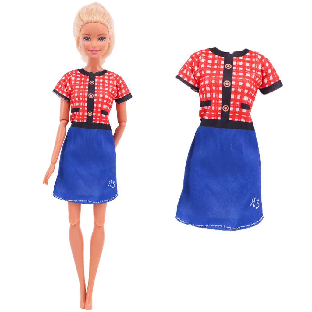 45 Item/Set Doll Accessories=5*Doll Clothes Dress+40*Doll Accessories Doll Shoes Boots Necklaces Glasses Hangers For 30CM Doll
