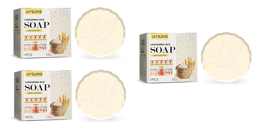 Rice Hair Growth Shampoo Soap Moisturizing Hair Regrowth Essence Anti Baldness Dandruff Removal Nourishing Repair Shampoo Bar