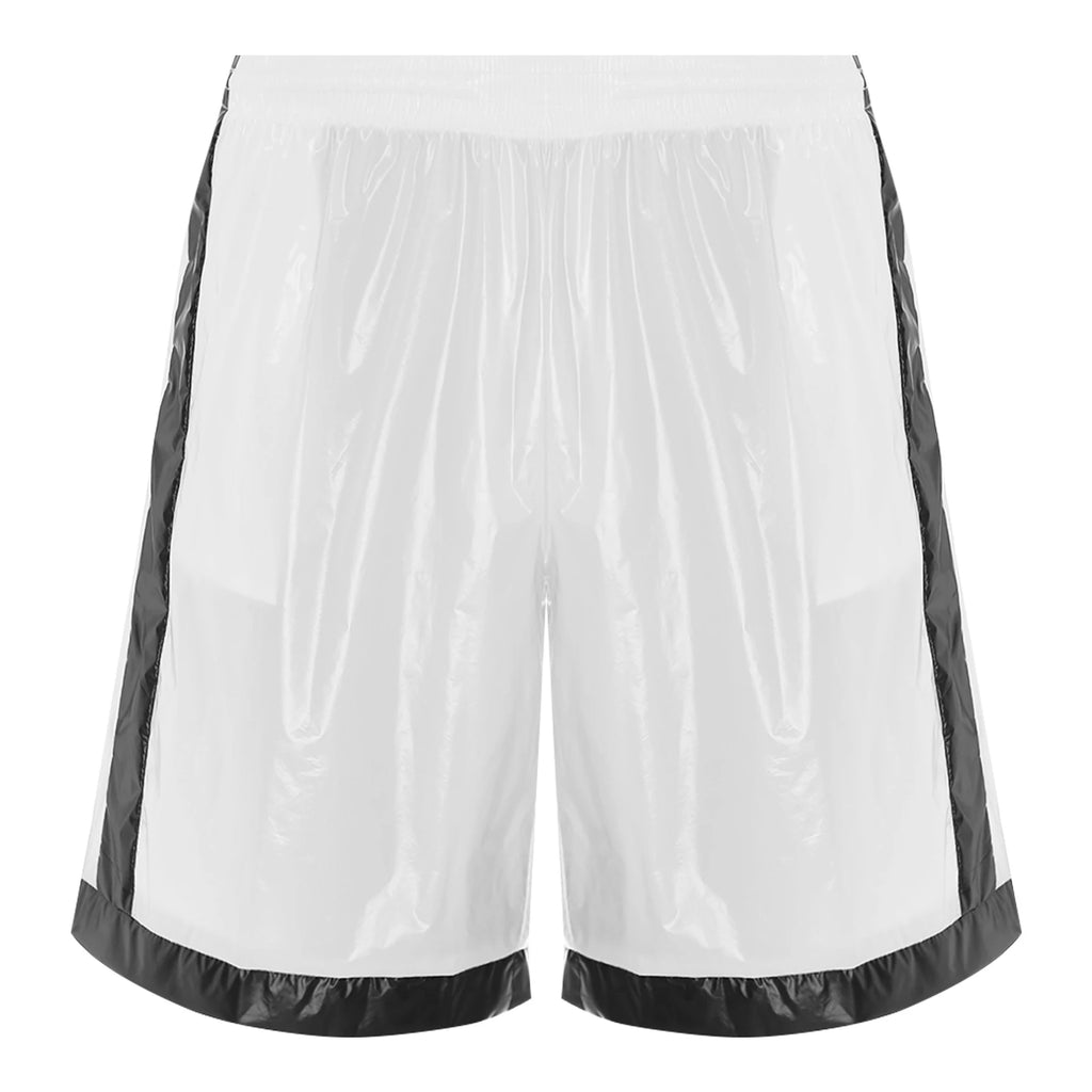 Swimwear Mens Swimming Trunks Wet Look Boxer Shorts Drawstring Elastic Waist Pockets Stripes Beach Sports Shorts Pajamas Costume