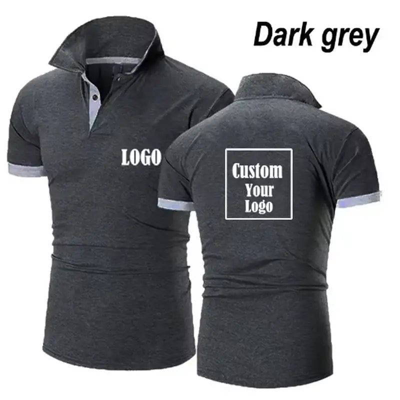 Custom Logo Casual Customize Polo Shirt Men's Summer Fashion T-Shirt Sports Wear Slim Outdoor Duplex prints Clothes S~5XL 2025
