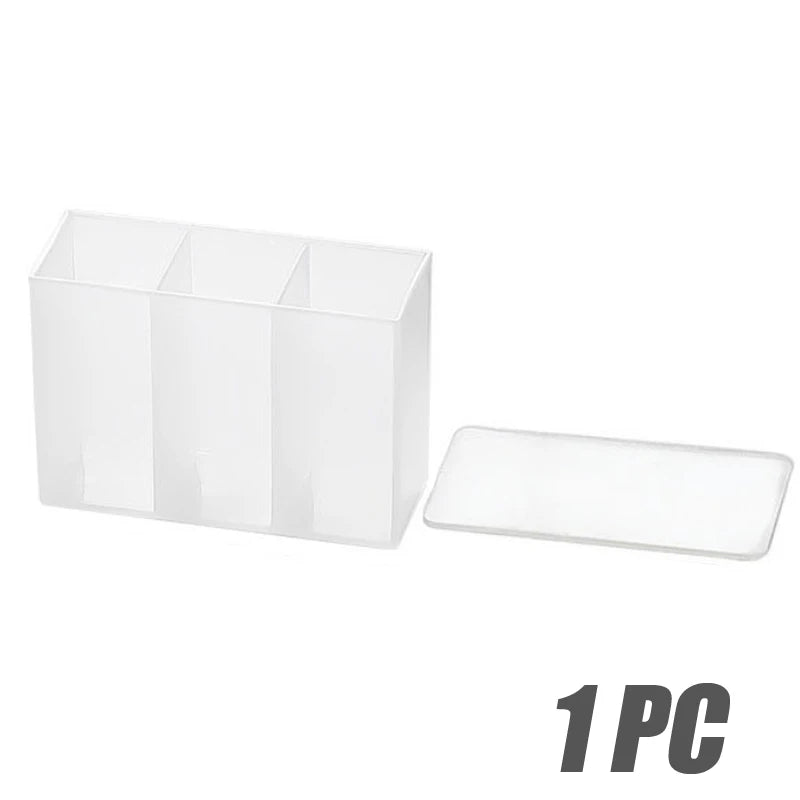 Wall Mounted 3Grids Jewelry Box Cabinet Self-adhesive Sundries Storage Box Eyebrow Pencil Lipstick Lip Glaze Organizer DROPSHIP