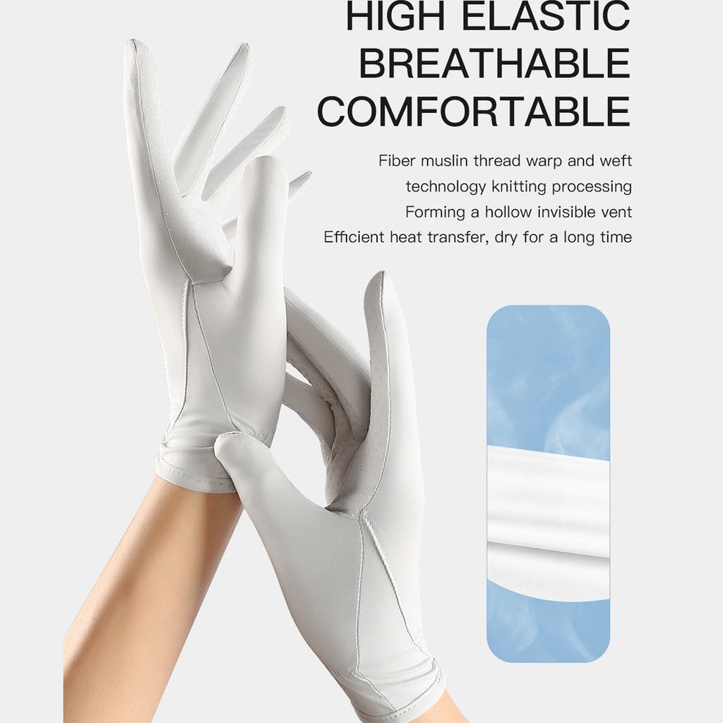 Sunscreen gloves Thin Ice Silk Women's for Women and Men Driving Electric Motorcycles Fishing UV Protection, Anti Slip,ventilate