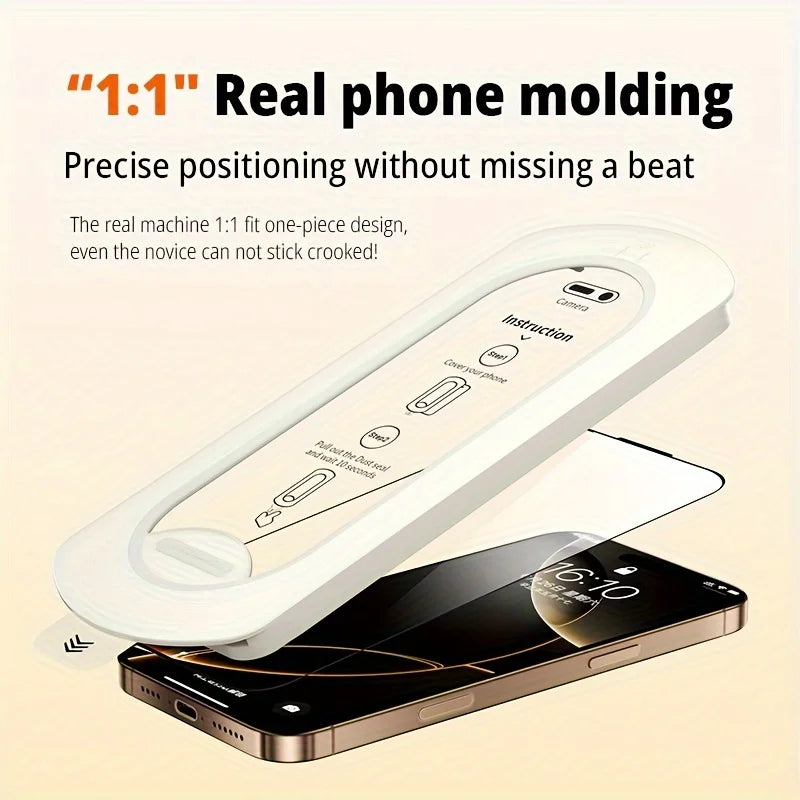 5pcs Screen Protector for iPhone 16ProMax Tempered Glass 15 14 13 Anti Fingerprint Full Coverage Case Easy Install Box Protector