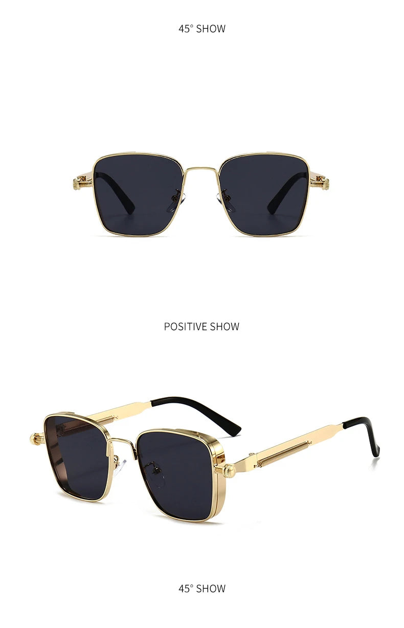 Men's Steampunk Sunglasses Personality Square Large Frame Men's Sunglasses Car sunglasses 8479