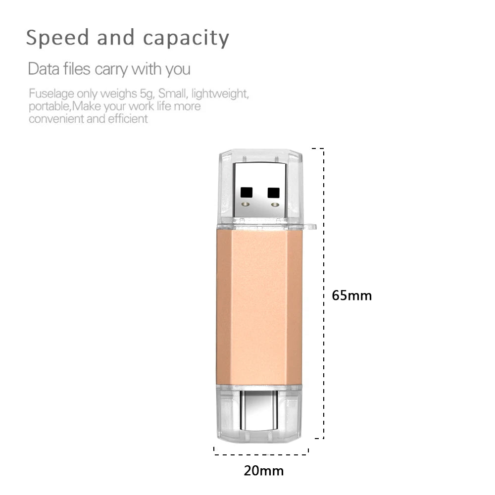 OTG Usb Stick Type C Pen Drive 128 GB 64 GB 32 GB 16 GB USB Flash Drive 3.0 Pendrive Hoge Snelheid Pendrive Voor Type-C Apparaat