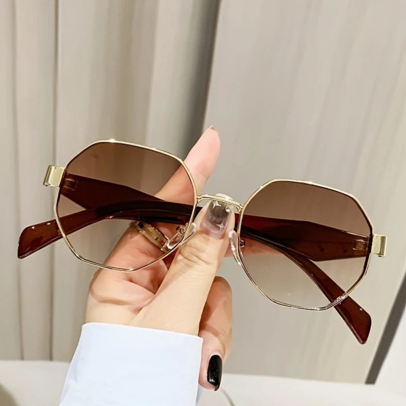 Retro Polygonal Sunglasses European and American Personalized Trendy Women's Sunglasses Fashion Glasses
