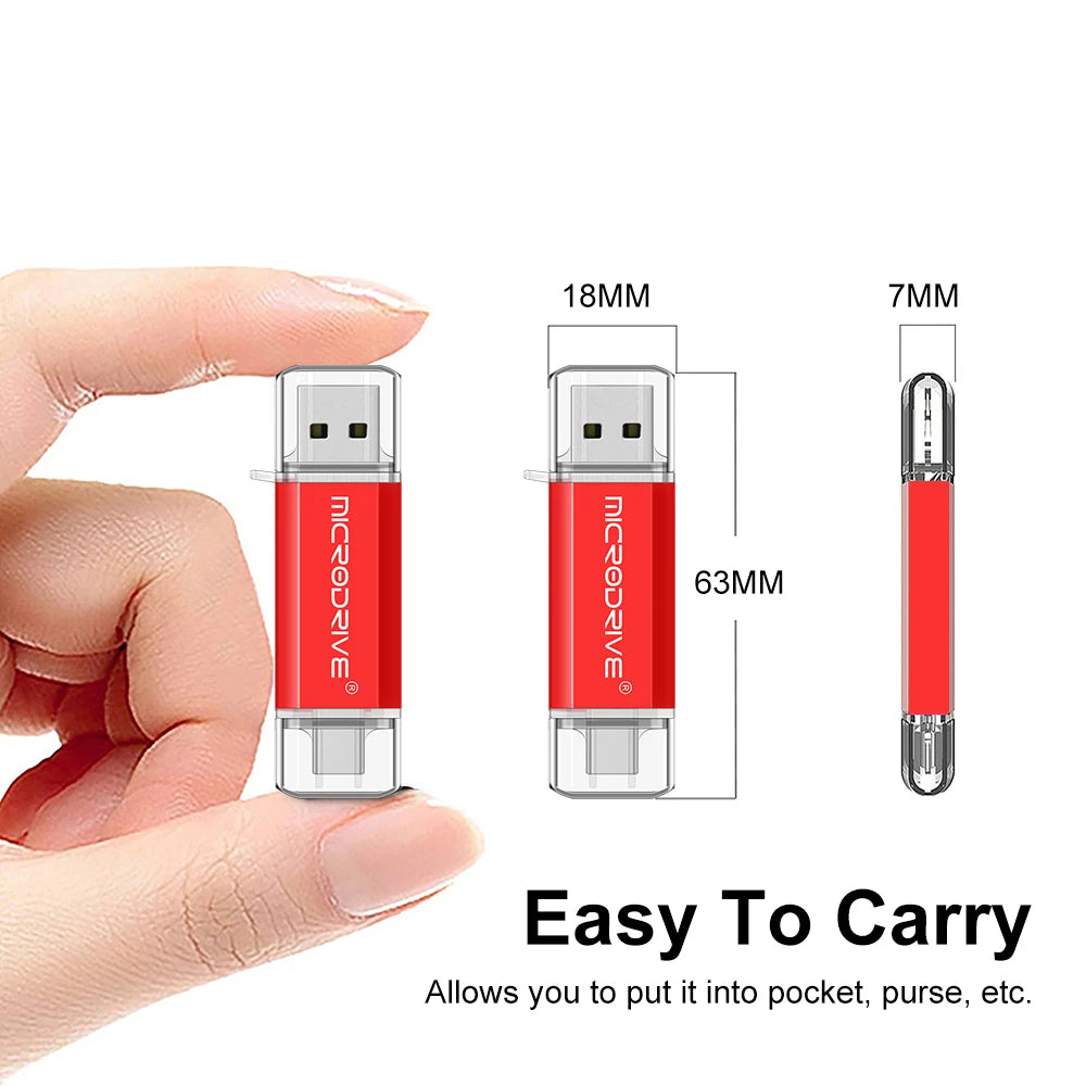 OTG  type c USB Flash drive cle Real capacity 8GB 16GB 32GB 64GB 128GB USB MICRO pendrive for smart phone
