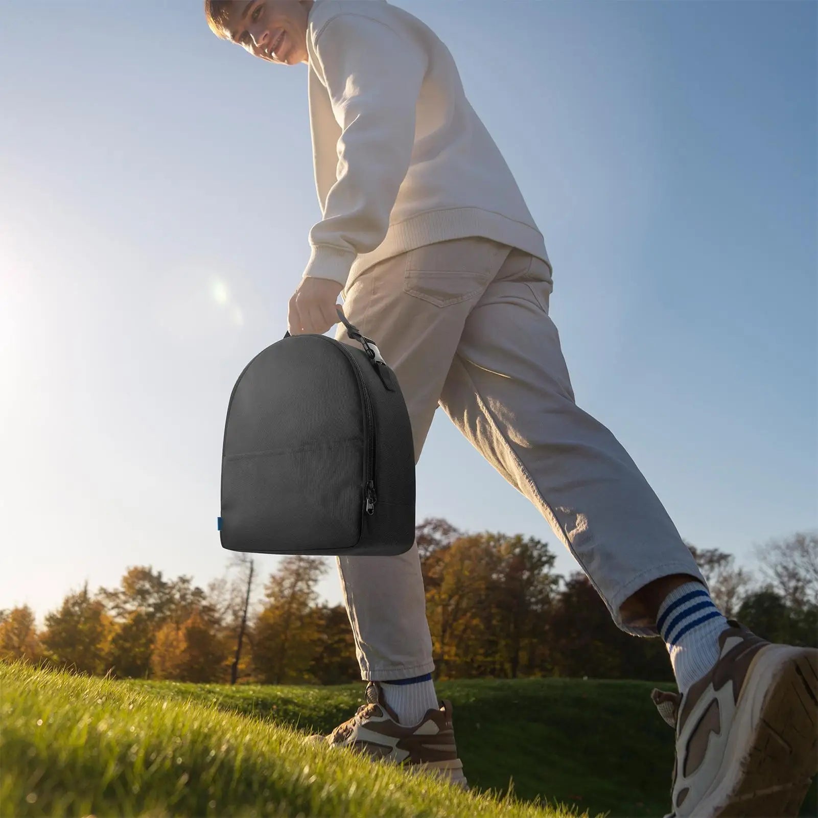 Outdoor Hiking Supplies Storage Bag Anti-Drop Cooling Fan Storage Case Multipurpose Electronics Organizer Sunscreen Portable Bag